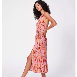 NWT PAIGE Jade Dress Foxglove Multi- Ambrosia Fruit Midi Dress Size XS